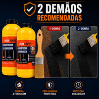 Kit Convertedor De Ferrugem 2 Unidades 500ml Com Pincel 2 Pol Trata E Protege