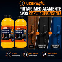 Kit 2 Convertedor De Ferrugem 500ml Veda Forte Tratamento E Proteção 2 Em 1