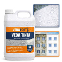 Veda Tinta 5Litros Qualquer Tinta Vira Hidrorepelente Rende 5 Latas de 18 Litros Proteção Contra Mofo