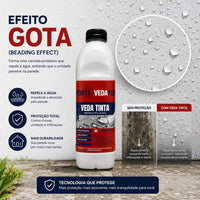 Veda Tinta Impermeabilizante Hidrorrepelente Veda Forte 1 Litro Mofo e Fungos