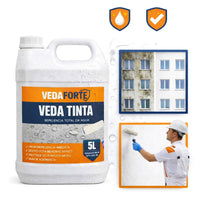 Veda Tinta 5Litros Qualquer Tinta Vira Hidrorepelente Rende 5 Latas de 18 Litros Proteção Contra Mofo