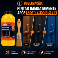 Kit Convertedor de Ferrugem 500ml + Pincel 2 Polegadas Profissional