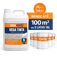Veda Tinta 5Litros Qualquer Tinta Vira Hidrorepelente Rende 5 Latas de 18 Litros Proteção Contra Mofo