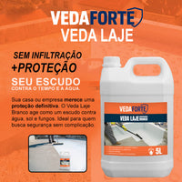 Veda Laje Branco Impermeabilizante e Isolante Termico 5L Pronto Uso Veda Forte