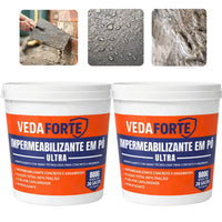 Kit 2 Impermeabilizante em Pó Ultra Veda Forte 800g Rende 40 Sacos de Cimento