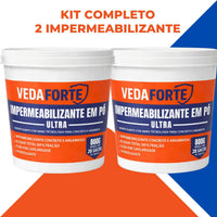 Kit 2 Impermeabilizante em Pó Ultra Veda Forte 800g Rende 40 Sacos de Cimento