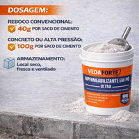 Kit 2 Impermeabilizante em Pó Ultra Veda Forte 800g Rende 40 Sacos de Cimento