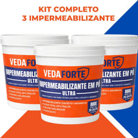 Kit 3 Impermeabilizante em Pó Ultra Veda Forte Contra Umidade