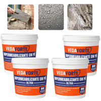 Kit 4 Impermeabilizante em Pó Ultra Veda Forte 800g Rende 80 Sacos Cimento