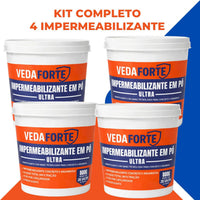 Kit 4 Impermeabilizante em Pó Ultra Veda Forte 800g Rende 80 Sacos Cimento