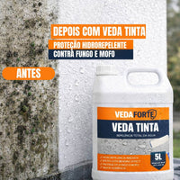 Veda Tinta 5Litros Qualquer Tinta Vira Hidrorepelente Rende 5 Latas de 18 Litros Proteção Contra Mofo