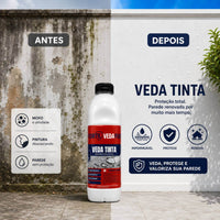 Veda Tinta Impermeabilizante Hidrorrepelente Veda Forte 1 Litro Mofo e Fungos