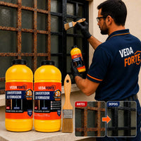 Kit Convertedor De Ferrugem 2 Unidades 500ml Com Pincel 2 Pol Trata E Protege