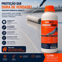 Borracha Líquida Vedaforte 1L Impermeabilizante Elastomérica Alta Flexibilidade