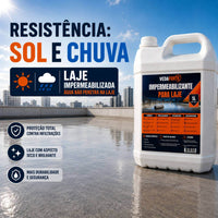 Impermeabilizante para Laje Contra Infiltração Veda Forte Rende 5 Litros