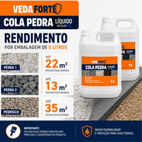 Kit 2 Cola Pedra Fixador de Pedras para Jardim Veda Forte [5 Litros]