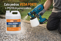 Cola Pedras Veda Forte + Pistola Pulverizadora Para Aplicação