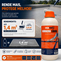 Borracha Líquida Vedaforte 1L Impermeabilizante Elastomérica Alta Flexibilidade