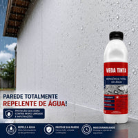 Veda Tinta Impermeabilizante Hidrorrepelente Veda Forte 1 Litro Mofo e Fungos