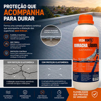 Borracha Líquida Vedaforte 1L Impermeabilizante Elastomérica Alta Flexibilidade