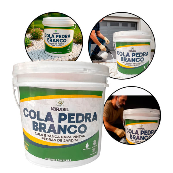 Cola Pedra VBrasil 10L Selante Líquido Permeável para Pedras de Jardim Fixador de Pedras Brancas Seixos Alto Rendimeto