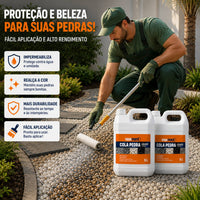 Kit 2 Cola Pedra Fixador de Pedras para Jardim Veda Forte [5 Litros]
