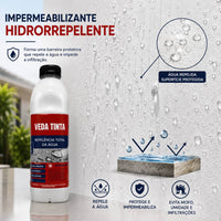 Veda Tinta Impermeabilizante Hidrorrepelente Veda Forte 1 Litro Mofo e Fungos