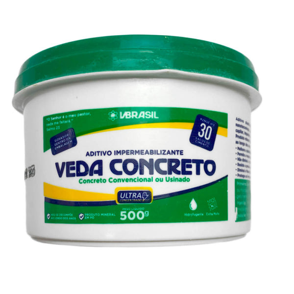 Veda Concreto 500g aditivo Plastificante e Impermeabilizante Nanotecnologia