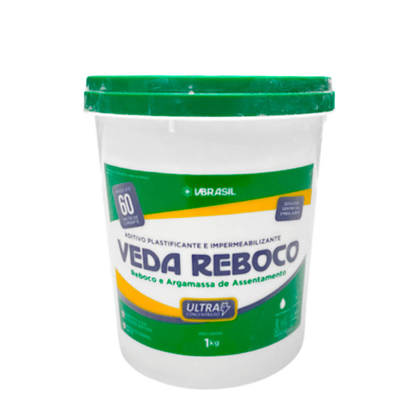 Veda Reboco 1Kg Aditivo Plastificante e Impermeabilizante de Alto Desempenho
